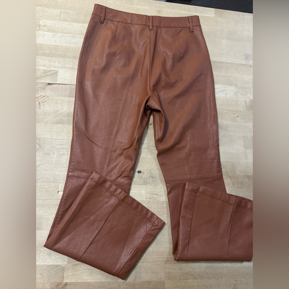 Urban Outfitters Tan Flare faux Leather Pants - Picture 11 of 12